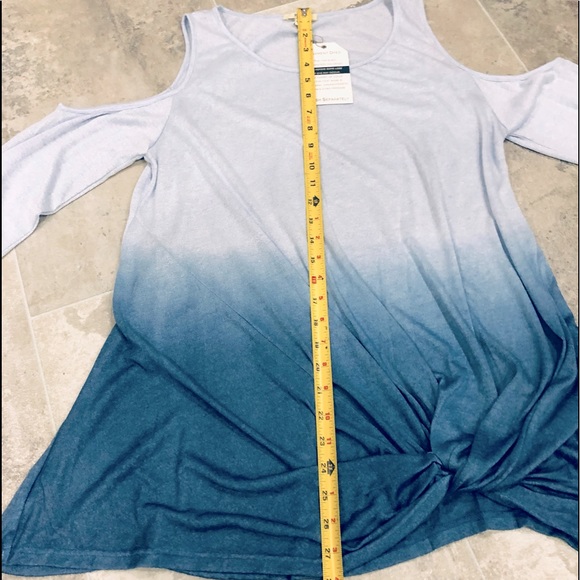 ♦️1 Left♦️NWT-Kori-Cold Shoulder Twist Tie Front Women - Measurements in Pics - Picture 12 of 16